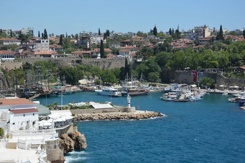 Antalya old harbour marina panorama — Kaleiçi, Turkey